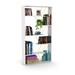 Wood Frame Etagere Open Back 6 Shelves Bookcase Industrial Bookshelf Large Organizer for Office and Living Room, White/Yellow