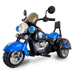 Kids Ride On Motorcycle Toy 3-Wheel Chopper Motorbike with LED Colorful Headlights Blue Riding on Electric Battery Powered Harley Motorcycle for Boys Girls