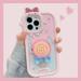 Compatible with iPhone 14 Pro Max 3D Phone case Cute Cartoon Girl Lollipop Pattern Phone case Kawaii Phone Stand iPhone 14 Pro Max Phone case Pink 6.7 inch Phone case