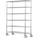 18 Deep x 30 Wide x 80 High 6 Tier Gray Wire Shelf Truck with 800 lb Capacity