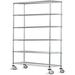 24 Deep x 60 Wide x 60 High 6 Tier Gray Wire Shelf Truck with 800 lb Capacity