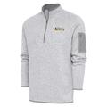 Men's Antigua Heather Gray Salt Lake Bees Fortune Quarter-Zip Pullover Jacket