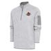 Men's Antigua Heather Gray Rochester Red Wings Fortune Quarter-Zip Pullover Jacket