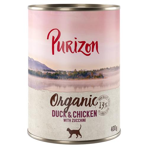 24x 400g Ente und Huhn mit Zucchini Purizon Organic Katzenfutter nass
