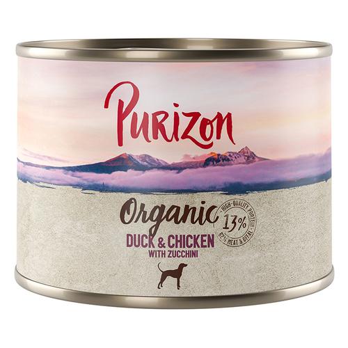 12x 200g Ente und Huhn mit Zucchini Purizon Organic Hundefutter nass