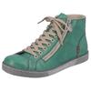 Schnürboots RIEKER, Damen, Gr. 36, grün (maigrün), Lederimitat, unifarben, sportlich, Schuhe, Schnürstiefelette, Casual-Boots mit Reißverschluss außen