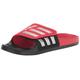 adidas Unisex-Adult Adilette Slide Sandal, Core Black/Silver Metallic/Vivid Red, 10