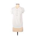 Old Navy Short Sleeve Henley Shirt: White Tops - Women's Size X-Small