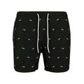 Badeshorts URBAN CLASSICS "Urban Classics Herren Embroidery Swim Shorts" Gr. 4XL, US-Größen, schwarz-weiß (shark, black, white) Herren Badehosen Badeshorts