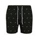 Badeshorts URBAN CLASSICS "Herren Embroidery Swim Shorts" Gr. 4XL, US-Größen, schwarz-weiß (shark, black, white) Herren Badehosen Badeshorts