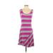 Calvin Klein Casual Dress - A-Line Scoop Neck Sleeveless: Pink Print Dresses - Women's Size 4
