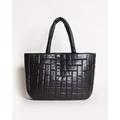 Oversized Quilted Faux Leather Tote Bag