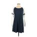 Lauren James Casual Dress - Sweater Dress: Blue Dresses - Women's Size Small