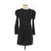 Sundays Casual Dress - Shift Crew Neck 3/4 sleeves: Black Print Dresses - Women's Size Small - Print Wash