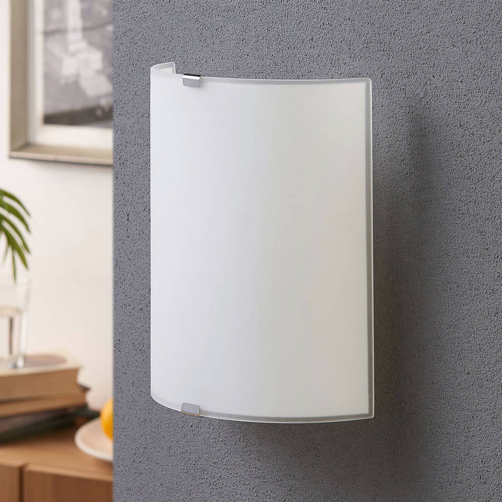 Wandlampe Phil Lindby, dimmbar, weiß / opal, für Flurbereich, Glas, Modern, Wandleuchte, Wandlampe Innen