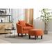 Accent Chair Mid Century Modern Upholstered Chair & Ottoman Sets, Barrel Chair Club Tub Round Arms Chair for Living Room