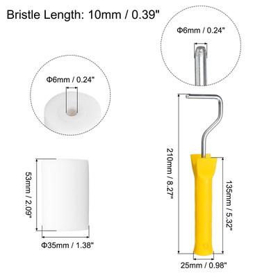 8Pcs Paint Roller Kit, 2" White Water-Based Foam Paint Rollers, Tray, 20cm Frame - Yellow, White