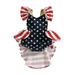 Tregren Infant Baby Girl 4th of July Outfit Ruffled American Flag Romper Bodysuit Dress Fourth of July Jumpsuit Baby Clothes