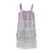 Thaisu Toddler Kids Girl Summer Sleeveless Tassel Party Dress Zip Back Casual Midi Sling Dress