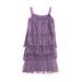 Thaisu Toddler Kids Girl Summer Sleeveless Tassel Party Dress Zip Back Casual Midi Sling Dress