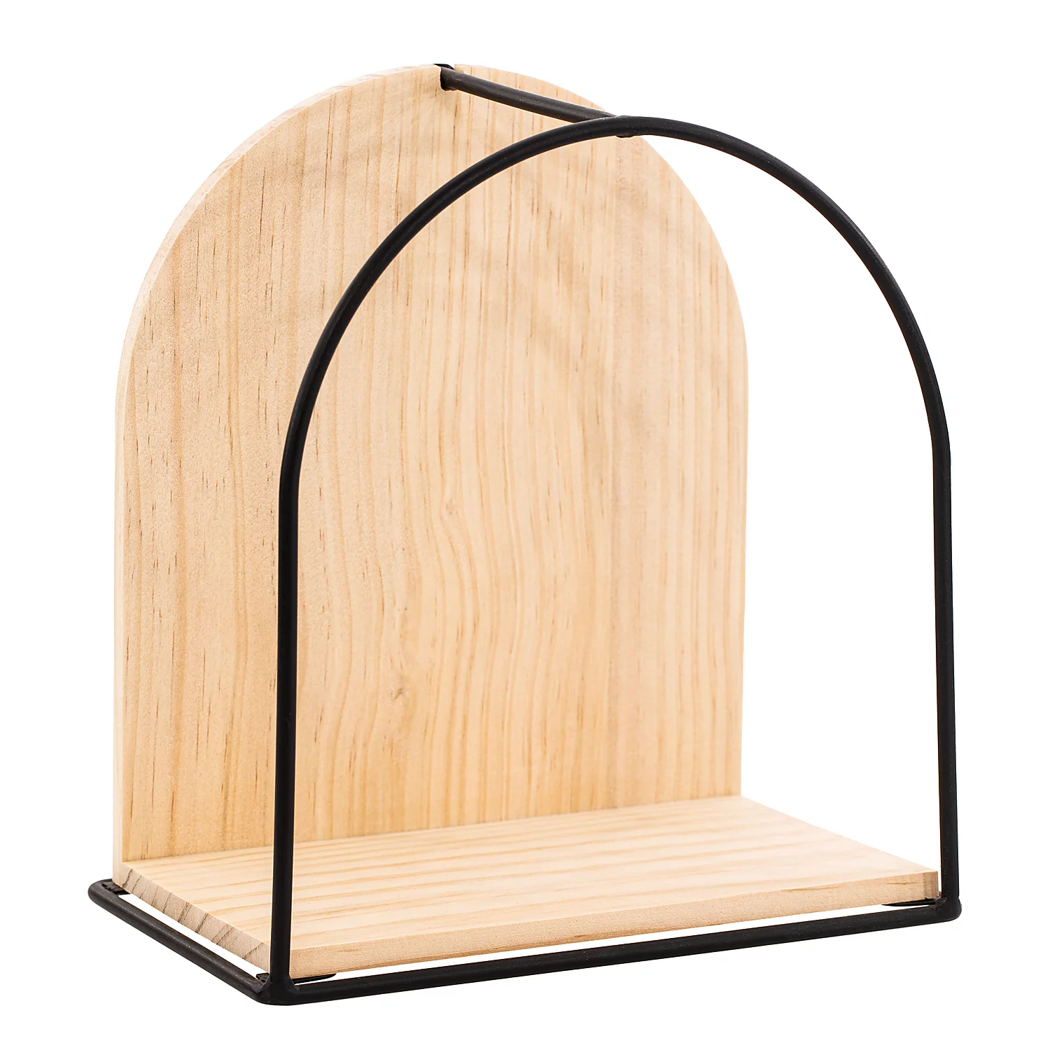 Étagère murale en bois et métal, 21,4 x 23,6 x 13,4 cm