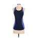 Nike Active Tank Top: Blue Solid Activewear - Women's Size Small
