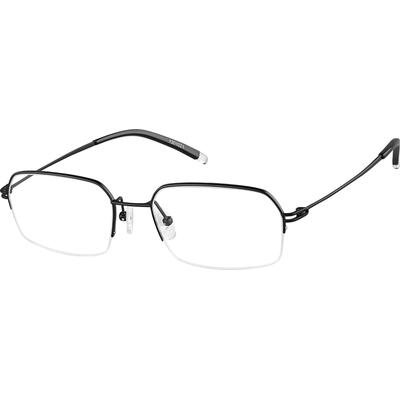 Zenni Men's Geometric Glasses Black Titanium Frame