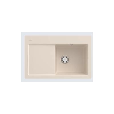 Villeroy & Boch flächenbündige Keramikspüle, Subway 45 flat Ivory Beige 745x475mm, 6714 1F FU, mit Handbetätigung Image