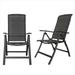 Folding Patio Chairs Set of 2 Aluminium Frame Reclining Sling Lawn Chairs with Adjustable High Backrest Patio Dining Chairs for Outdoor Camping Porch Balcony