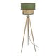 Lampadaire bois naturel et vert kaki