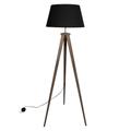 Lampadaire design abat-jour tissu noir