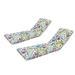 2PCS Outdoor Lounge Chair Cushion Replacement with Fixed Straps Waterproof Patio Chaise Lounge Cushion with High Back Set of 2 Indoor Foam Cushion with Flower Pattern Easy to care White Flower