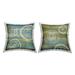 Stupell Boho Blue & Green Fractals Printed Throw Pillow Design by Liz Jardine (Set of 2)