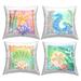 Stupell Varied Sea Life & Coral Printed Throw Pillow Design by Maret Hensick (Set of 4)