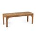 Ash & Ember Grade A Teak 47 Marley Backless Outdoor Patio Bench Spa or Garden Seating Weather Resistant Patio Lounge Bench for Deck Porch or Backyard Indoor Outdoor Use Gently Curved Seat