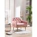 Teddy Fabric Accent Chair, Plywood Frame Leisure Single Sofa, Rose Golden Feet Leisure Chair Arm Chairs for Living Room