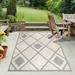 Superior Geometric Diamond Lattice Indoor Outdoor Area Rug