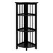 4-Shelf Corner Folding Bookcase Black