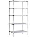 24 Deep x 24 Wide x 86 High 5 Tier Stainless Steel Solid Starter Shelving Unit