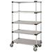 21 Deep x 36 Wide x 92 High 5 Tier Solid Galvanized Mobile Shelving Unit with 1200 lb Capacity