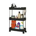 Deyuer Storage Cart Multifunctional High Capacity Save Space 3/4-Tier Freestanding Storage Movable Floor-Standing Rolling Vertical Shelf for Kitchen Black