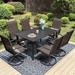 Lark Manor™ Alyah Rectangular 6 - Person 60" Long Outdoor Dining Set Metal in Black | Wayfair 4CBEABFF8B5D4A2F832B1A3C307A78EB