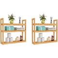 Bambloom Bathroom Wall Shelf Over Toilet Storage Rack (Bamboo-Pack of 2)