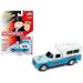 1960 Studebaker Pickup Truck Light Blue and Blue Two-Tone with Camper 1/64 Diecast Model Car by Johnny Lightning