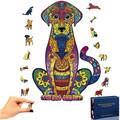 AYUQI Labrador Wooden Puzzle 3D Wooden Puzzle Animal Shape Unique Wooden Puzzle Animal Adult and Children s Family Game Gift Series