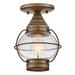 Hinkley Cape Cod Burnished Bronze Outdoor Flush Mount Glass/Metal in Brown | 9 H x 7 W x 7 D in | Wayfair 2203BU