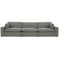 Signature Design by Ashley 144" Square Arm Modular Sofa w/ Reversible Cushions Polyester in Gray | 36 H x 144 W x 42 D in | Wayfair 10007S2