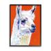 Stupell Industries Modern Llama Red Background Framed On Wood by Victoria Borges Painting Wood in Brown/Red/White | 30 H x 24 W x 1.5 D in | Wayfair