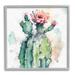 Stupell Industries Watercolor Cactus Desert Nature Framed On Wood by Ziwei Li Graphic Art Wood in Brown/Green/Red | 17 H x 17 W x 1.5 D in | Wayfair