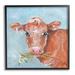 Stupell Industries Cattle w/ Herb Sprigs Portrait Framed On Wood by Molly Susan Strong Painting Wood in Blue/Brown | 12 H x 12 W x 1.5 D in | Wayfair